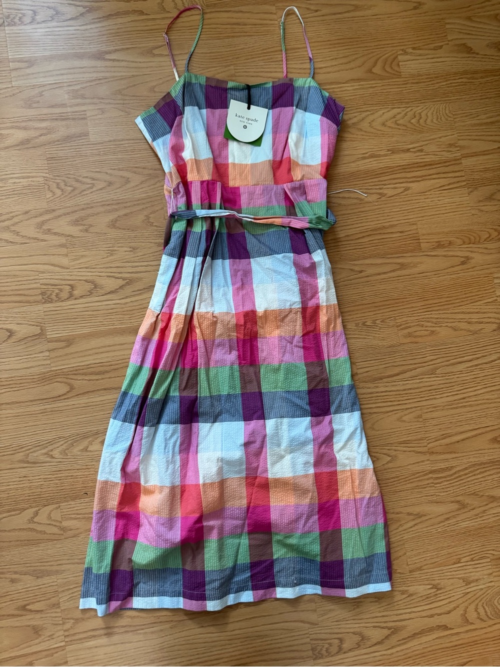 kate spade Multicolor Plaid Dress – Pink, Green, Orange, Purple, White - M